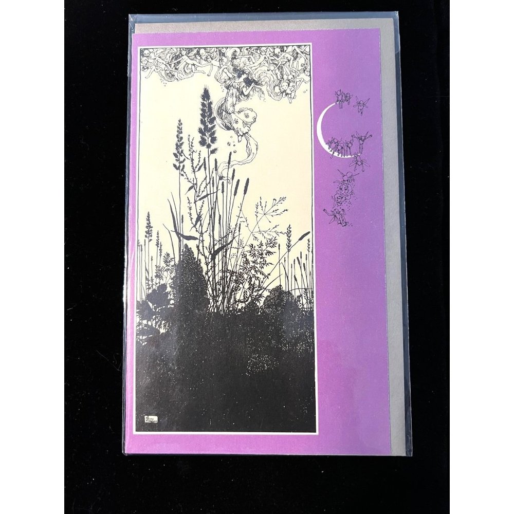Vintage Elgin Court Designs, illustration W.Heath Robinson blank card, NIP, 1974